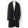 Treasure Handmade Men's Cashmere Overcoat of Single Breasted Mink Fur Liner Cashmere Men Coat Online