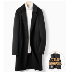 Treasure Handmade Men's Cashmere Overcoat of Single Breasted Authentic Cashmere Men Coat Online