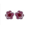 Original Solid Flower Shape Red Diamond Feng Shui Art Jewelry Set