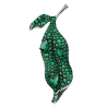 Treasure Diamond Women Brooch of Green Leaf Shape Diamond Feng Shui Art Brooch Online Handmade