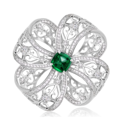 Treasure Diamond Women Brooch of Little Sugar Tower Emerald Court Style Art Jewel Brooch Online Handmade