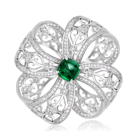 Treasure Diamond Women Brooch of Little Sugar Tower Emerald Court Style Art Jewel Brooch Online Handmade