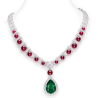 Elegant Style Water Drop Red Diamond Feng Shui Art Necklace Online for Sale