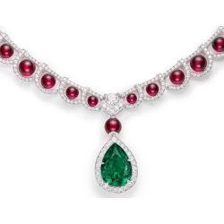 Elegant Style Water Drop Red Diamond Feng Shui Art Necklace Online for Sale