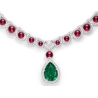 Elegant Style Water Drop Red Diamond Feng Shui Art Necklace Online for Sale