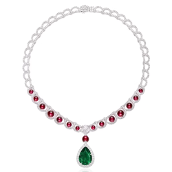 Elegant Style Water Drop Red Diamond Feng Shui Art Necklace Online for Sale