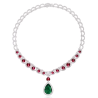 Elegant Style Water Drop Red Diamond Feng Shui Art Necklace Online for Sale