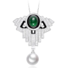 Elegant Style Dual Design Emerald Feng Shui Brooch Art Necklace Online for Sale