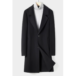 Treasure Handmade Men's Cashmere Overcoat of Senior Dual Side Suit Collar Cashmere Men Coat Online