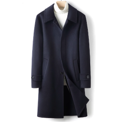 Treasure Handmade Men's Cashmere Overcoat of Mid Life Inner Tank Luxe Cashmere Men Coat Online