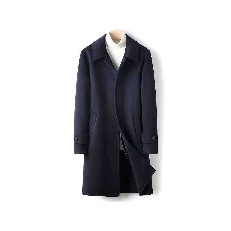 Treasure Handmade Men's Cashmere Overcoat of Mid Life Inner Tank Luxe Cashmere Men Coat Online