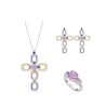 Original Flower Style Multicolor Shiny Diamond Feng Shui Art Jewelry Set