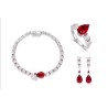 Original New Design Pigeon Red Drip Diamond Feng Shui Art Jewelry Set