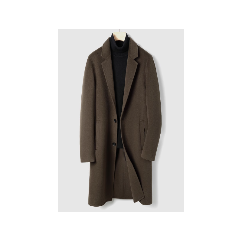 Treasure Handmade Men's Cashmere Overcoat of Pure Manual Winter Cashmere Men Coat Online