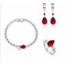 Original New Design Pigeon Red Drip Diamond Feng Shui Art Jewelry Set