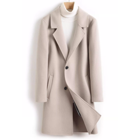 Treasure Handmade Men's Cashmere Overcoat of Manual Trend Korea Dual Cashmere Men Coat Online