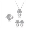 Original French Style Petal Aus White Pearl Feng Shui Art Jewelry Set