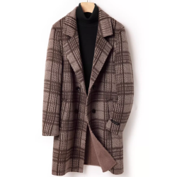 New Handmade Collection of Grid Dual Side Cashmere Men Coat Online Authentic Woolen