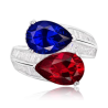 Treasure Designer Gem Ring of Water Drop Red Blue Diamond Feng Shui Art Ring Online Custom Made