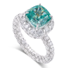 Treasure Designer Gem Ring of Princess Square Type Paraiba Feng Shui Art Ring Online Custom Made