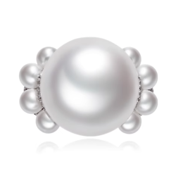 Treasure Designer Gem Ring of Brilliant Round Pearl Feng Shui Art Ring Online Custom Made