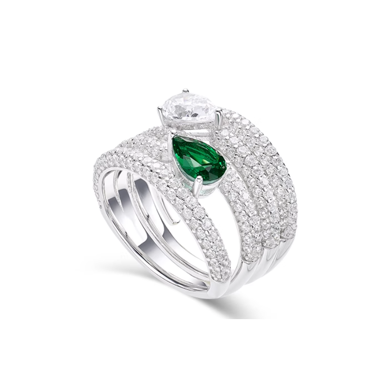 Treasure Designer Gem Ring of Simple Designer Emerald Green Feng Shui Art Ring Online Custom Made