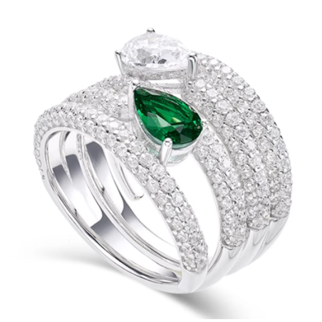 Treasure Designer Gem Ring of Simple Designer Emerald Green Feng Shui Art Ring Online Custom Made