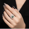 Treasure Designer Gem Ring of Simple Designer Emerald Green Feng Shui Art Ring Online Custom Made