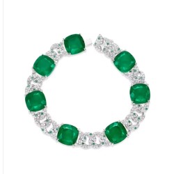 Original Cultivate Emerald Green Diamond Feng Shui Art Jewelry Set