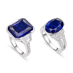 Treasure Designer Gem Ring of Royal Diamond Blue Lovers Feng Shui Art Ring Online Custom Made