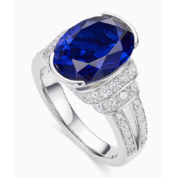 Treasure Designer Gem Ring of Royal Diamond Blue Lovers Feng Shui Art Ring Online Custom Made