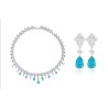 Original Romantic Light Sea Blue Diamond Feng Shui Art Jewelry Set