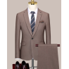 100% Handmade UK Elite Style 2 Piece Set UK Classic Flat Lapel Business Men Suit for Gentleman