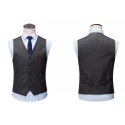 100% Handmade UK Elite Style 3 Piece Set Lawrence Gray Stripe Business Men Suit for Gentleman