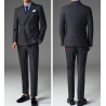 100% Handmade UK Elite Style 3 Piece Set Lawrence Gray Stripe Business Men Suit for Gentleman