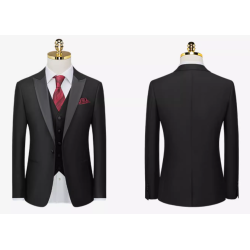 100% Handmade UK Elite Style 2 Piece Black Tasto Perform Men Suit for Gentleman