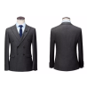 100% Handmade UK Elite Style 2 Piece Lawrence Gray Stripe Business Men Suit for Gentleman