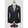 100% Handmade UK Elite Style Gentleman Gray Stripe Business Men Suit for Gentleman