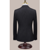 100% Handmade UK Elite Style Gentleman Gray Stripe Business Men Suit for Gentleman