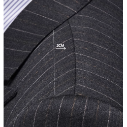 100% Handmade UK Elite Style Gentleman Gray Stripe Business Men Suit for Gentleman