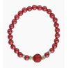 100% Handmade Fashion Style of Red Beads Art Jewel Cinnabar Bracelet